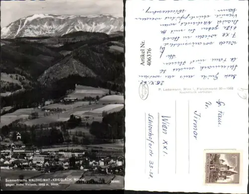 406376,Waldheimat Krieglach Totale geg. Hohe Veitsch Bergkulisse