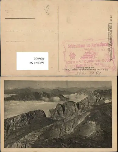 406403,Blick vom Hochschwabgipfel geg. Ghackte u. Fleischerhütte b. St. Ilgen