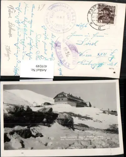 419249,Rax Karl-Ludwig-Haus Berghütte b. Kapellen Winterbild