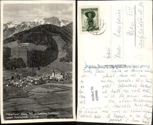 420986,Aflenz Totale geg. Hochschwab Bergkulisse