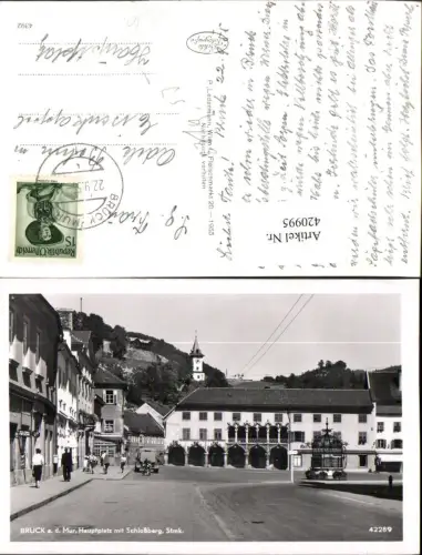 420995,Bruck an d. Mur Hauptplatz m. Schlossberg