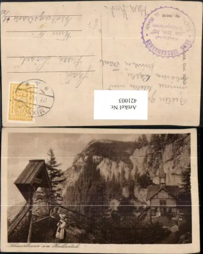 421003,Schüsserlbrunn Kirche b. Breitenau am Hochlantsch Wegkreuz