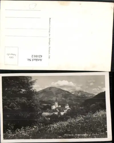 421012,Mariazell Kirche m. Gemeindealpe u. Ötscher Bergkulisse