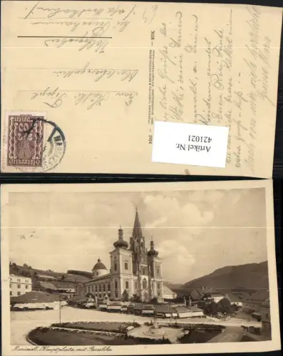 421021,Mariazell Hauptplatz m. Basilika Kirche