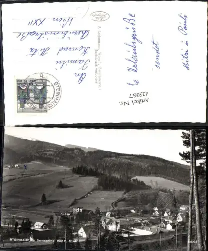 425067,Foto Ak Steinhaus a. Semmering Teilansicht m. Gleise