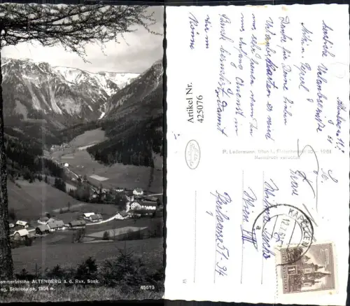 425076,Foto Ak Altenberg a. d. Rax geg. Schneealpe