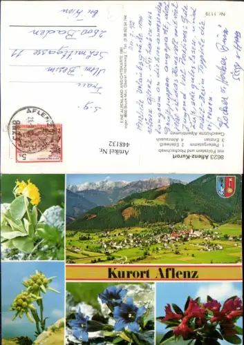 448132,Aflenz Totale Edelweiß Almrausch Enzian Petergstamm Mehrbildkarte