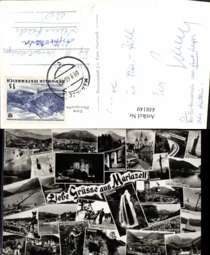 448149,Mariazell Totale Seilbahn Kirche Viadukt Turm Mehrbildkarte