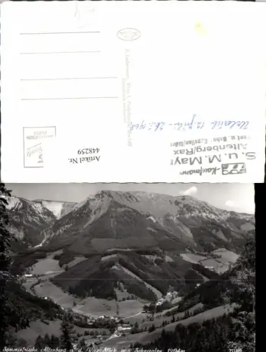 448259,Altenberg an d. Rax Totale geg. Schneealpe Bergkulisse