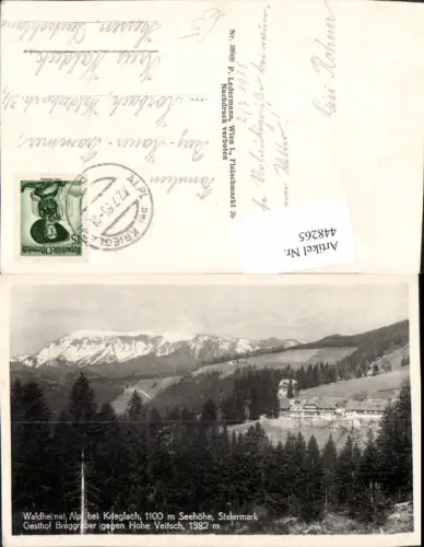 448265,Alpl b. Krieglach Gasthof Bruggraber geg. Hohe Veitsch Bergkulisse