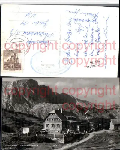 463726,Sonnschienhütte Berghütte b. Tragöß m. Graserwand Bergkulisse