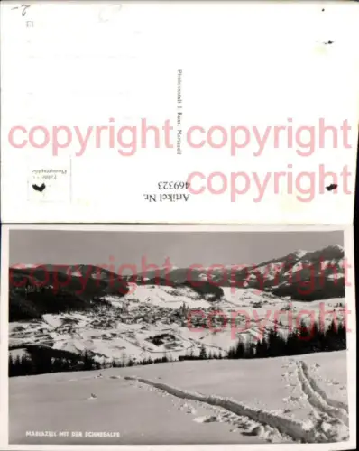 469323,Mariazell Totale m. Schneealpe Bergkulisse Winterbild