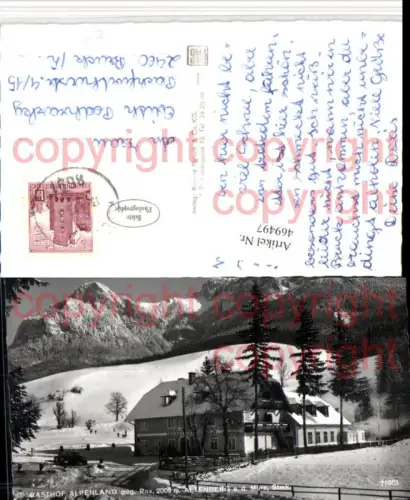 469497,Altenberg an d. Mürz Gasthof Alpenland geg. Rax Bergkulisse Winterbild