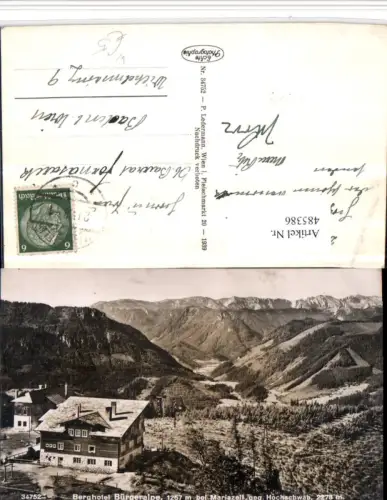 485386,Berghotel Bürgeralpe b. Mariazell geg. Hochschwab Bergkulisse
