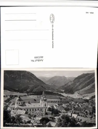 485399,Mariazell Totale Kirche geg. Hochschwab Bergkulisse