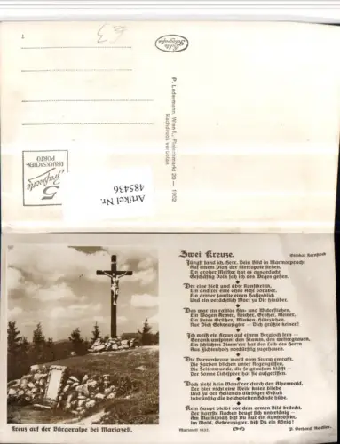 485436,Kreuz auf d. Bürgeralpe b. Mariazell Zwei Kreuze Text