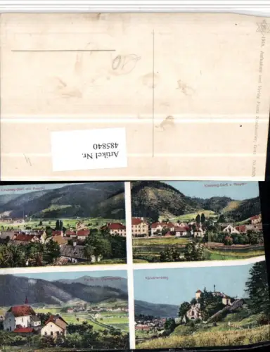 485840,Kindberg Dörfl Teilansicht Kirche Kalvarienberg Mehrbildkarte