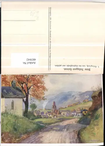 485842,Künstler AK Anton Reckziegel Krieglach Teilansicht Wegpartie