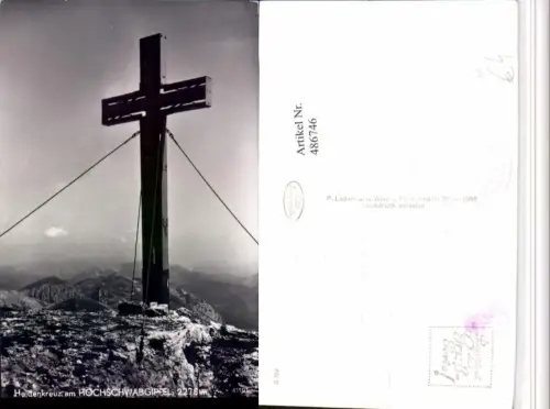 486746,Heldenkreuz am Hochschwabgipfel b. St. Ilgen Bergkulisse