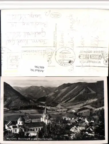 486796,Mariazell Totale Kirche geg. Hochschwab Bergkulisse