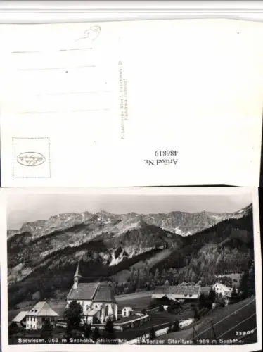 486819,Seewiesen Kirche m. Aflenzer Staritzen Bergkulisse