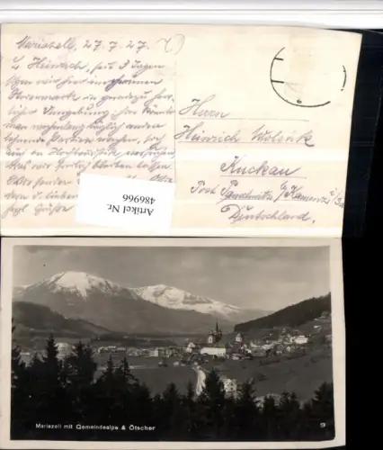 486966,Mariazell Totale m. Gemeindealpe u. Ötscher Bergkulisse