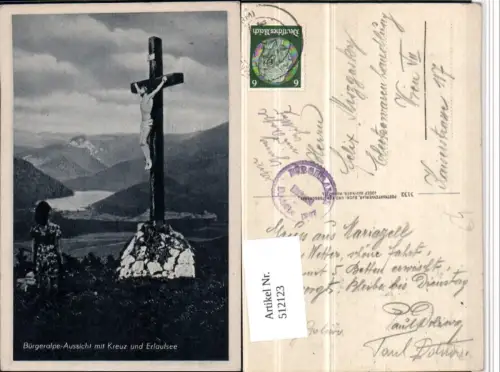512123,Bürgeralpe b. Mariazell Aussicht m. Kreuz u. Erlaufsee