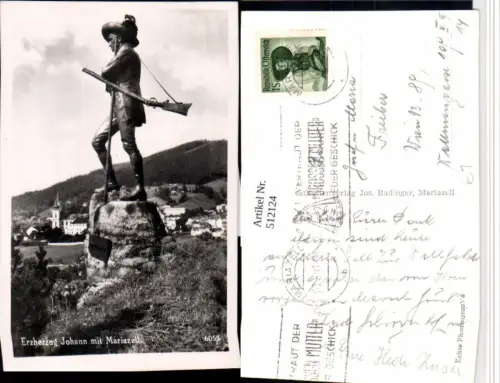 512124,Erzherzog Johann Statue m. Mariazell Teilansicht