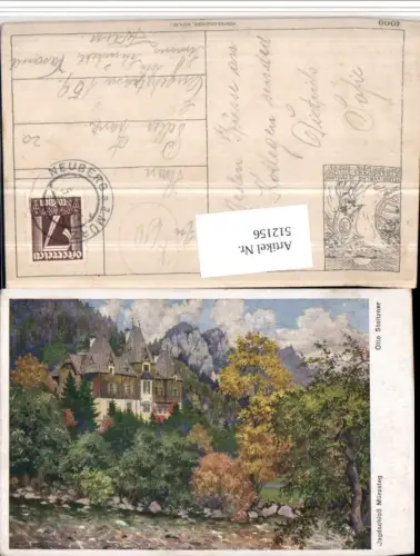 512156,Künstler AK Otto Stoitzner Jagdschloss Mürzsteg
