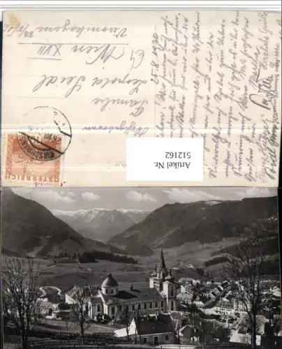 512162,Mariazell Totale Kirche geg. Hochschwab Bergkulisse