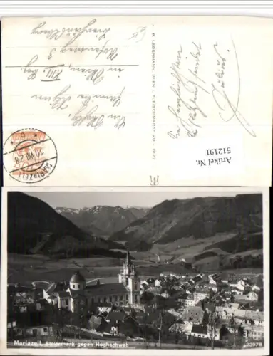 512191,Mariazell Totale Kirche geg. Hochschwab Bergkulisse
