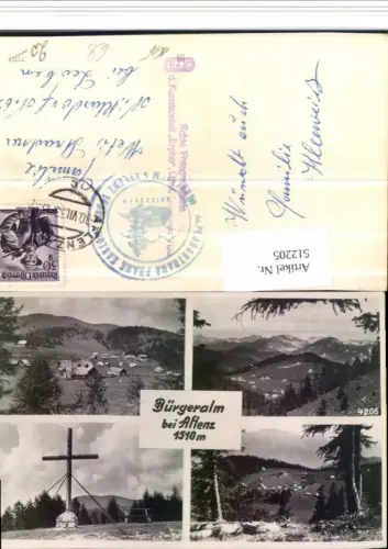 512205,Bürgeralm b. Aflenz Almhütten Kreuz Mehrbildkarte
