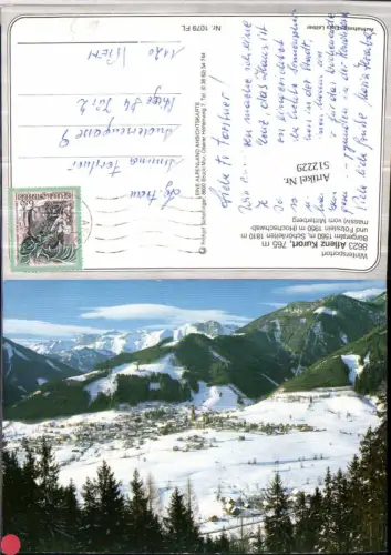 512229,Aflenz Totale vom Mitterberg Bergkulisse Winterbild