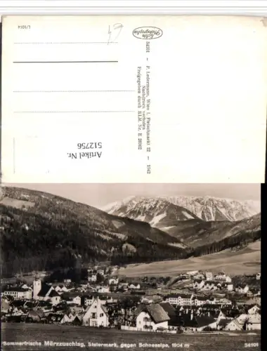 512756,Mürzzuschlag Totale geg. Schneealpe Bergkulisse