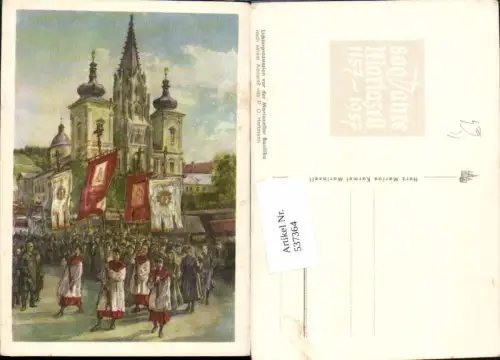 537364,Künstler AK P.O. Hartmann Maria Zell Ministranten Umzug