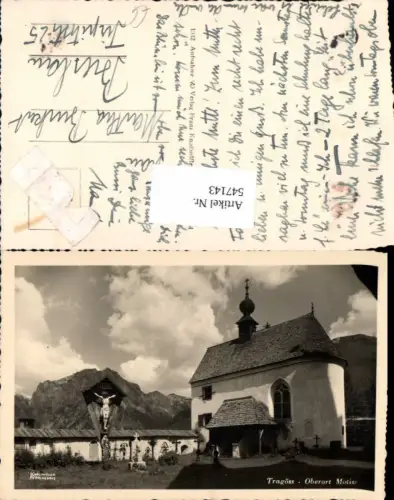 547143,Tragöss Oberort Motiv Kirche Friedhof Kreuz Marterl