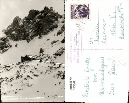 573641,Foto Ak Voisthaler Hütte b. Thörl Edelspitzen Winteransicht