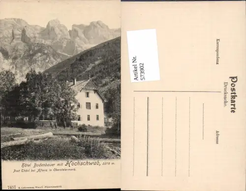 573902,tolle AK Hochschwab Aflenz Thörl Hotel Bodenbauer pub Ledermann 7457