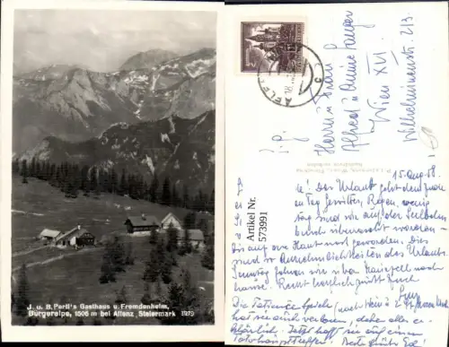 573991,Foto Ak Aflenz Aflenzer Bürgeralm Pertls Gasthaus u. Fremdenheim