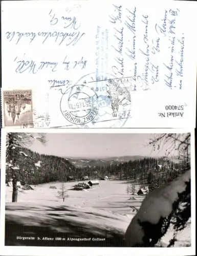 574000,Foto Ak Bürgeralm b. Aflenz Alpengasthof Gollner Winteransicht