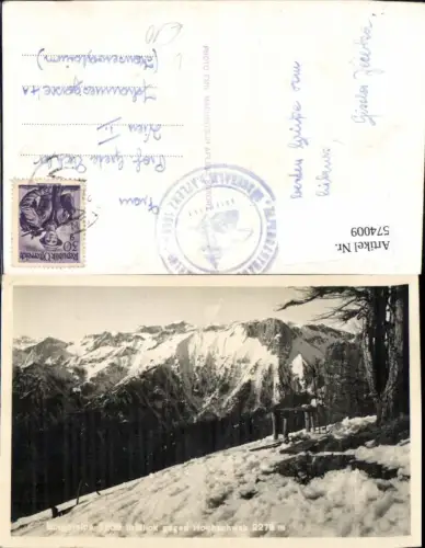 574009,Foto Ak Mariazell Bürgeralpe Blick geg. Hochschwab Winteransicht pub Emil Machnitsch