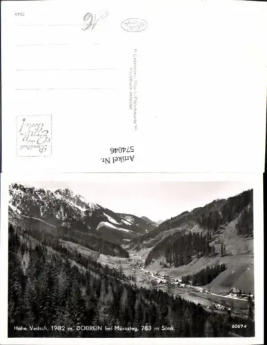 574046,Foto Ak Hohe Veitsch Dobrein Mürzsteg
