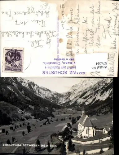574094,Foto Ak Seewiesen Turnau Ansicht m. Kirche pub Emil Machnitsch
