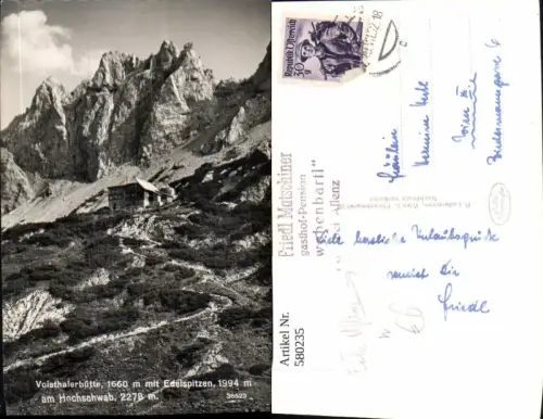 580235,Foto Ak Thörl Voisthalerhütte Voisthaler Hütte m. Edelspitzen a. Hochschwab