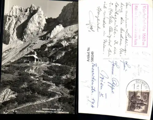 580249,Foto Ak Hochschwab Voisthalerhütte Voisthaler Hütte Thörl