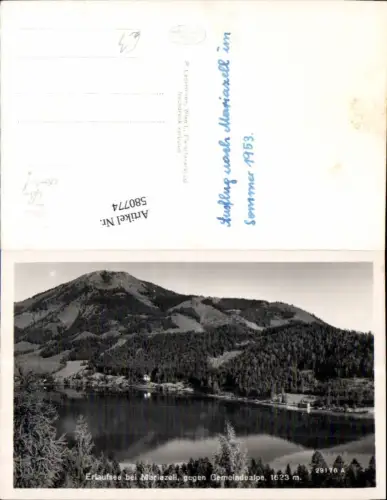 580774,Foto Ak Erlaufsee b. Mariazell geg. Gemeindealpe