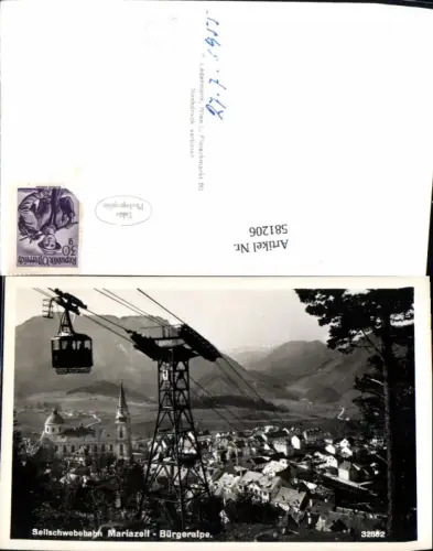 581206,Foto Ak Seilschwebebahn Mariazell Bürgeralpe Seilbahn Gondel