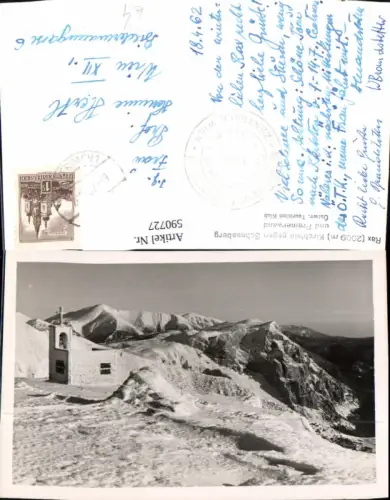 590727,Foto Ak Rax Kirchlein geg. Schneeberg u. Preinerwand Winteransicht Kapellen Neuberg an der Mürz