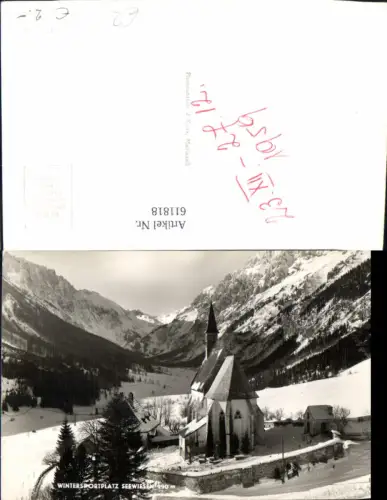 611818,Foto Ak Seewiesen Turnau Winteransicht Kirche
