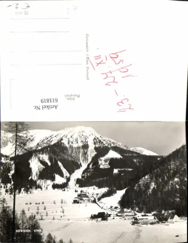 611819,Foto Ak Seewiesen Turnau Totale i. Winter